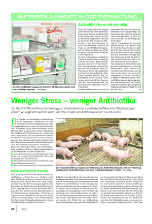 TIER Landwirtschaftliches Wochenblatt Weniger Stress – weniger Antibiotika Dr.