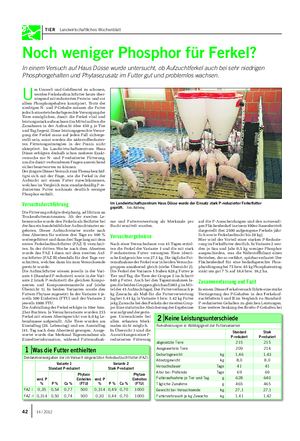 TIER Landwirtschaftliches Wochenblatt Noch weniger Phosphor für Ferkel?