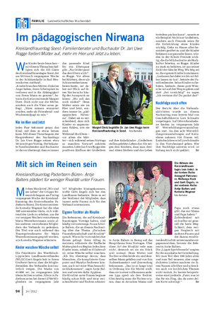 FAMILIE Landwirtschaftliches Wochenblatt Im pädagogischen Nirwana Kreislandfrauentag Soest: Familienberater und Buchautor Dr.