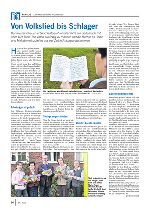 FAMILIE Landwirtschaftliches Wochenblatt Von Volkslied bis Schlager Der Kreislandfrauenverband Gütersloh veröffentlicht ein Liederbuch mit über 100 Titeln.