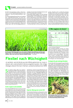 PFLANZE Landwirtschaftliches Wochenblatt EC 49/51 hinausgezögert werden, sodass kom- biniert mit der Fungizidbehandlung noch eine angepasste Wachstumsreglermaßnahme mög- lich ist.