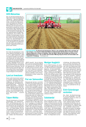 NACHRICHTEN Landwirtschaftliches Wochenblatt BILD DER WOCHE: Die Maisaussaat hat begonnen.