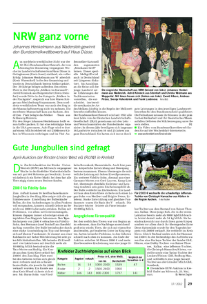 Landwirtschaftliches Wochenblatt TIER A us nordrhein-westfälischer Sicht war der 32.