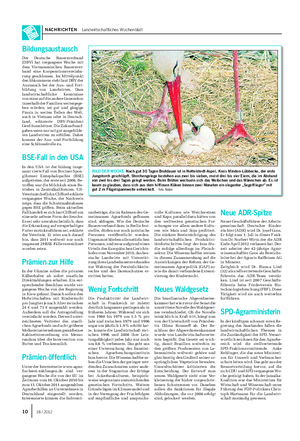 NACHRICHTEN Landwirtschaftliches Wochenblatt BILD DER WOCHE: Nach gut 30 Tagen Brutdauer ist in Nettelstedt-Aspel, Kreis Minden-Lübbecke, der erste Jungstorch geschlüpft.