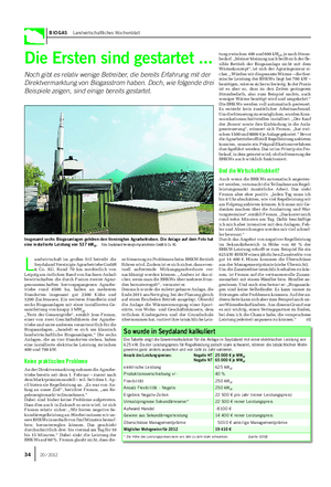 BIOGAS Landwirtschaftliches Wochenblatt Die Ersten sind gestartet .