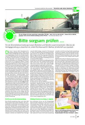 Landwirtschaftliches Wochenblatt TECHNIK UND NEUE ENERGIE D as zum 1.