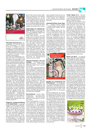 Landwirtschaftliches Wochenblatt BÜCHER Futtermittel-Tabellarium 2011 – he- rausgegeben vom Deutschen Ver- band Tiernahrung e.