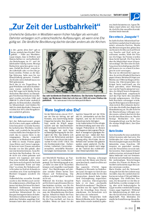 Landwirtschaftliches Wochenblatt TATORT DORF „Zur Zeit der Lustbahrkeit“ Uneheliche Geburten in Westfalen waren früher häufiger als vermutet.