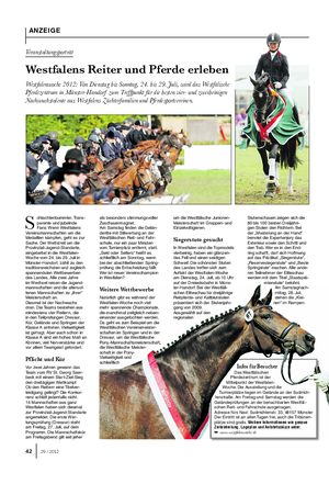ANZEIGE Veranstaltungsporträt Westfalens Reiter und Pferde erleben Westfalenwoche 2012: Von Dienstag bis Sonntag, 24.