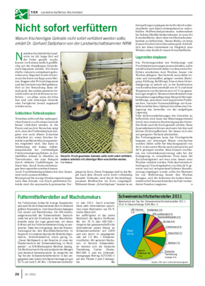  / 2012 Tier  Landwirtschaftliches Wochenblatt Die Futterkosten bilden für hiesige Sauenhalter und auch für die Schweinemäster den mit Abstand größten Kostenblock.