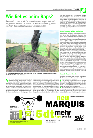 Landwirtschaftliches Wochenblatt PFLANZE ten berücksichtigt.