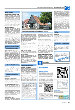 Landwirtschaftliches Wochenblatt NOTIZEN VOR ORT 7532 / 2012 dacht, gemeinsamem Essen und Be- suchdesLandesgartenschau-Geländes.