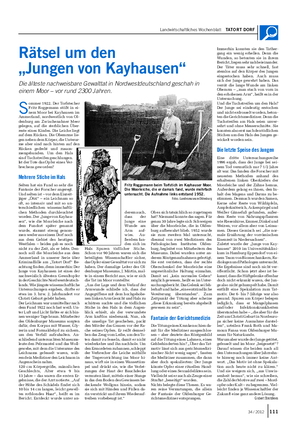 Landwirtschaftliches Wochenblatt TATORT DORF S ommer 1922.