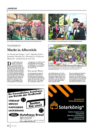 ANZEIGE Veranstaltungsporträt D er traditionelle Hand-werker- und Bauern-markt lockt erneut in den Sendenhorster Ortsteil Al- bersloh im Kreis Warendorf.