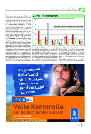 Landwirtschaftliches Wochenblatt PFLANZE ge Keimfähigkeit (1,8 %) und der Besatz mit an- deren Arten (0,4 %).