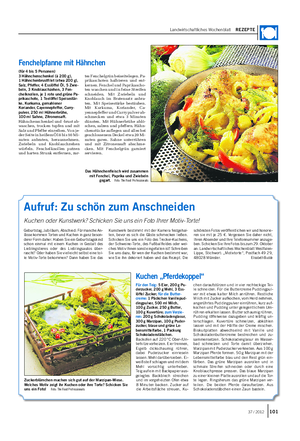 Landwirtschaftliches Wochenblatt REZEPTE Das Hähnchenfleisch wird zusammen mit Fenchel, Paprika und Zwiebeln gegart.