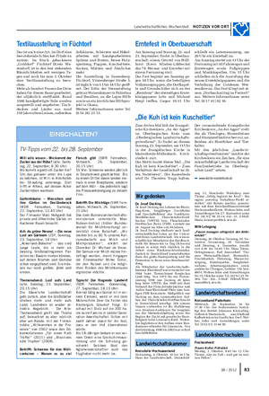 Landwirtschaftliches Wochenblatt NOTIZEN VOR ORT 8338 / 2012 Wir gedenken Dr.