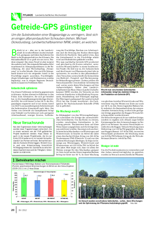 PFLANZE Landwirtschaftliches Wochenblatt Getreide-GPS günstiger Um die Substratkosten einer Biogasanlage zu verringern, lässt sich an einigen pflanzenbaulichen Schrauben drehen.