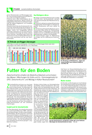 PFLANZE Landwirtschaftliches Wochenblatt gerste, Wintertriticale, und Winterroggen teste- ten.