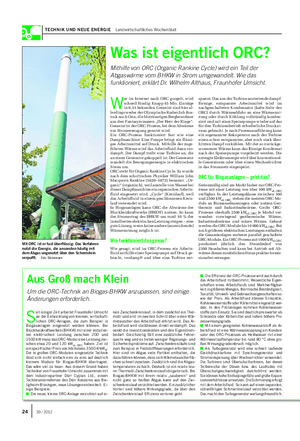 TECHNIK UND NEUE ENERGIE Landwirtschaftliches Wochenblatt Was ist eigentlich ORC?