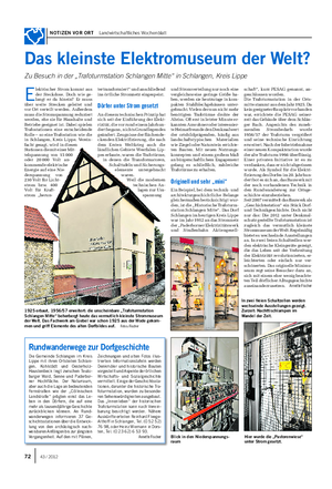 NOTIZEN VOR ORT Landwirtschaftliches Wochenblatt Das kleinste Elektromuseum der Welt?