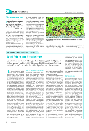 FRAGE UND ANTWORT Landwirtschaftliches Wochenblatt ARGUMENTIERT UND DISKUTIERT J ährlich werden in Deutschland 11 Mio.