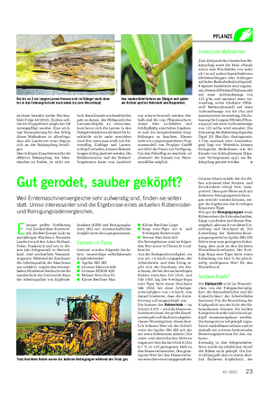 Landwirtschaftliches Wochenblatt PFLANZE zeichnet bewährt (siehe Wochen- blatt-Folge 44/2012).