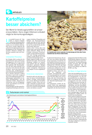 AKTUELLES Landwirtschaftliches Wochenblatt Kartoffelpreise besser absichern?