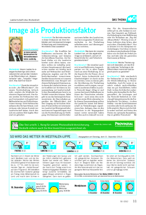Landwirtschaftliches Wochenblatt DAS THEMA Provinzial- Photovoltaik-Police Ausgabe Jahresbuch 2012 1.