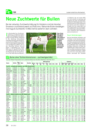 TIER Landwirtschaftliches Wochenblatt Aus dem Referat Tierproduktion der Landwirtschaftskammer Nordrhein-Westfalen, Dezember 2012 Name HB-Nr.