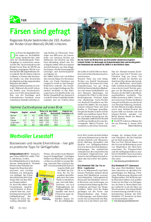 TIER Landwirtschaftliches Wochenblatt Geflügeljahrbuch 2013 – Verlag Eu- gen Ulmer, ISBN 978-3-8001-7785- 1, 340 Seiten, 11,90 €.