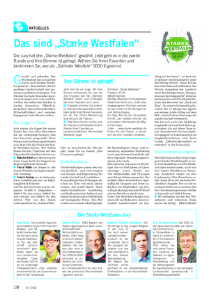 AKTUELLES Landwirtschaftliches Wochenblatt Das sind „Starke Westfalen“ Die Jury hat drei „Starke Westfalen“ gewählt.