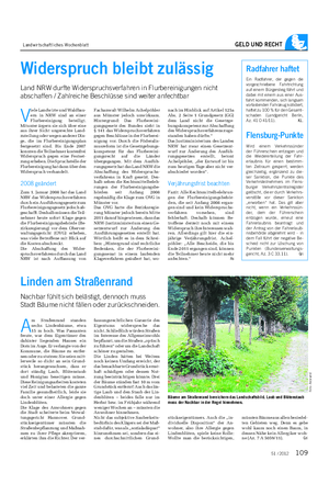 Landwirtschaftliches Wochenblatt GELD UND RECHT V iele Landwirte und Waldbau- ern in NRW sind an einer Flurbereinigung beteiligt.