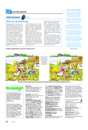 QUIZ UND QUATSCH Landwirtschaftliches Wochenblatt REDAKTION: Hülsebrockstraße 2–8, 48165 Münster; Postfach 49 29, 48028 Münster, Tel.
