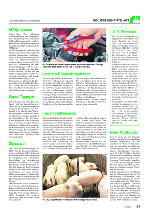 Landwirtschaftliches Wochenblatt INDUSTRIE UND WIRTSCHAFT AfT-Symposium Unter dem Titel „Moderne SchweinehaltungundTiergesund- heit–einWiderspruch?