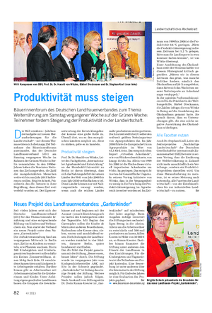 FAMILIE Landwirtschaftliches Wochenblatt Seit vielen Jahren setzt sich der Deutsche Landfrauenverband (dlv) für das Thema Gesunde Er- nährung und eine entsprechende Bildung von Kindern und Verbrau- chern ein.