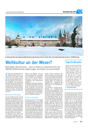 Landwirtschaftliches Wochenblatt NOTIZEN VOR ORT E rhält nun auch Westfalen ein Weltkulturerbe?
