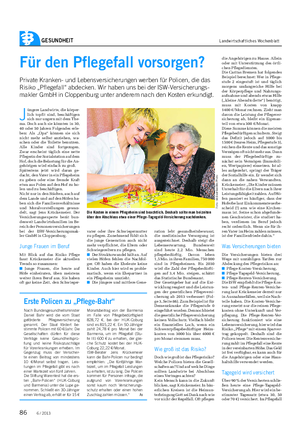 GESUNDHEIT Landwirtschaftliches Wochenblatt Für den Pflegefall vorsorgen?
