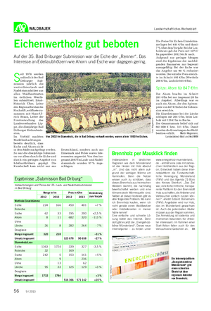 WALDBAUER Landwirtschaftliches Wochenblatt Eichenwertholz gut beboten Auf der 35.