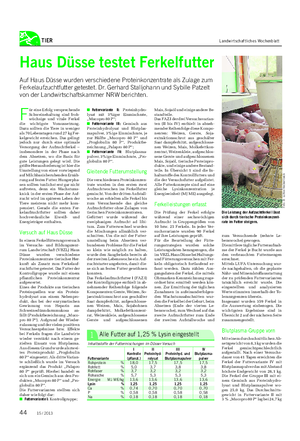 TIER Landwirtschaftliches Wochenblatt F ür eine Erfolg versprechende Schweinehaltung sind froh- wüchsige und vitale Ferkel die wichtigste Voraussetzung.