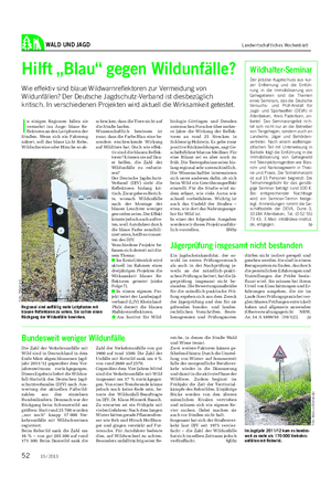WALD UND JAGD Landwirtschaftliches Wochenblatt Hilft „Blau“ gegen Wildunfälle?