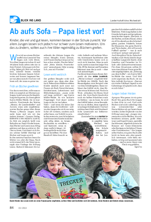 BLICK INS LAND Landwirtschaftliches Wochenblatt Ab aufs Sofa – Papa liest vor!