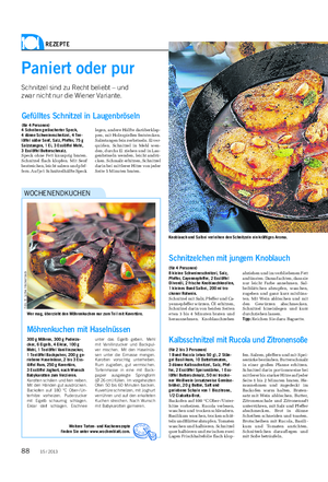 REZEPTE Landwirtschaftliches Wochenblatt Paniert oder pur Schnitzel sind zu Recht beliebt – und zwar nicht nur die Wiener Variante.