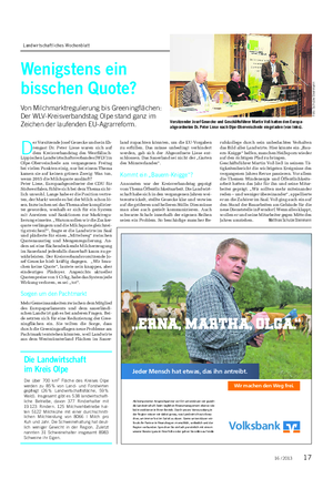 Landwirtschaftliches Wochenblatt BETRIEB UND MARKT D er Vorsitzende Josef Geuecke und sein Eh- rengast Dr.