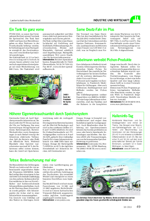 Landwirtschaftliches Wochenblatt INDUSTRIE UND WIRTSCHAFT Euro-Jabelmann in Itterbeck ist seit Kurzem Alleinimporteur der fran- zösischen Marke Pichon für Deutschland.