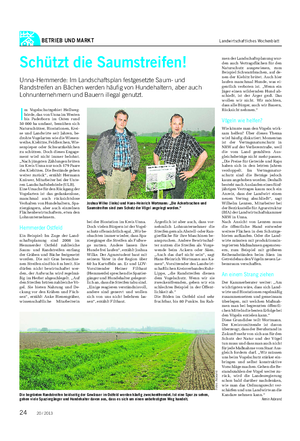 BETRIEB UND MARKT Landwirtschaftliches Wochenblatt Schützt die Saumstreifen!