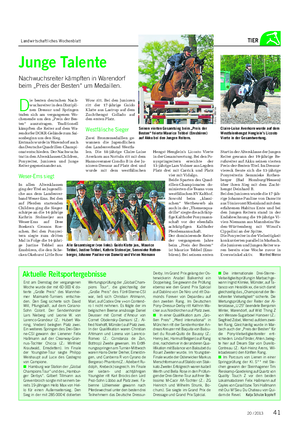 Landwirtschaftliches Wochenblatt TIER Erst am Dienstag der vergangenen Woche wurde der mit 60 000 € do- tierte „Große Preis“ des Mannhei- mer Maimarkt-Turniers entschie- den.