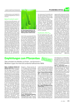 Landwirtschaftliches Wochenblatt PFLANZENBAU AKTUELL Empfehlungen zum Pflanzenbau Über erforderliche Arbeiten auf Acker- und Grünland in Westfalen-Lippe informiert die Landwirtschaftskammer NRW.