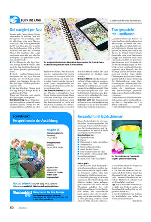 BLICK INS LAND Landwirtschaftliches Wochenblatt Immer mehr Smartphone-Nutzer verwenden ihr mobiles Gerät zur Navigation.