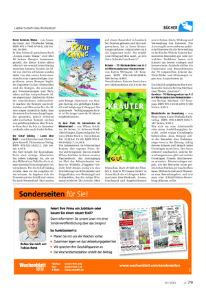 Landwirtschaftliches Wochenblatt BÜCHER sowie Anbau, Ernte, Wirkung und Verwendung von Kräutern.